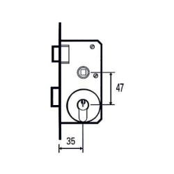 CERRADURA EMBUTIR 1501-2P 35 MCM