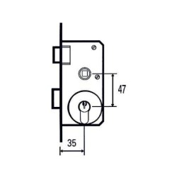 CERRADURA EMBUTIR 1501-2P 45 MCM