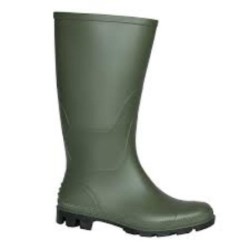 BOTA AGUA CAÑA ALTA PVC VERDE NEGRO  T-37