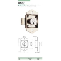 CERRADURA PARA ARMARIO CROMO 102
