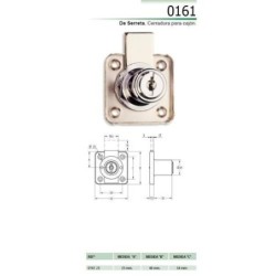 CERRADURA SOBREPONER CAJON CROMO 161/25