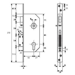 CERRADURA SEGURIDAD R200N/T1/6T TESA