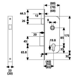 CERRADURA EMBUTIR 2030/40 HL TESA