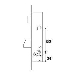 CERRADURA PUERTA METALICA 2214/28/AI TESA