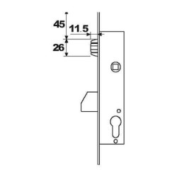CERRADURA PUERTA METALICA 2216/20/AI TESA