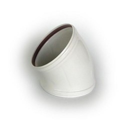 CODO CON JUNTAS 45  125 MM. ALUMINIO BLANCO