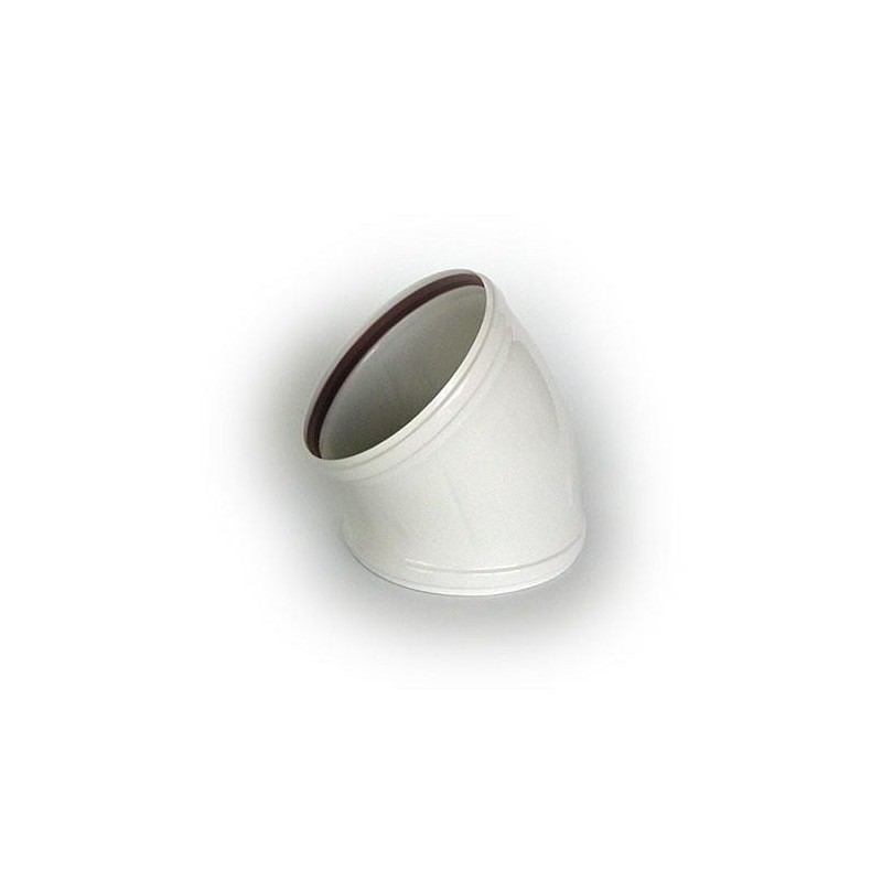 CODO CON JUNTAS 45  125 MM. ALUMINIO BLANCO