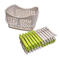 CESTO 24 PINZAS PLASTICO 100% RECICLADO