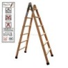 ESCALERA MADERA DOBLE 5-PELDAÑOS CON TACO D5T