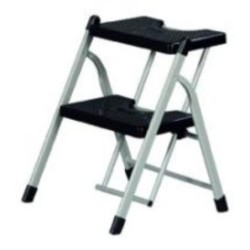 TABURETE ESCALERA NEGRA 2-PELDAÑOS