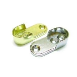 SOPORTE TUBO OVAL 15MM LATERAL NIQUEL 10605