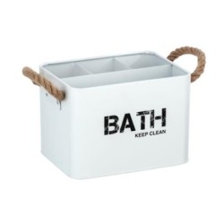 CESTA DE BAÑO CON COMPARTIMENTOS GARA BLANCO 23700