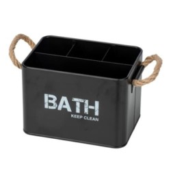 CESTA DE BAÑO CON COMPARTIMENTOS GARA NEGRO 24328