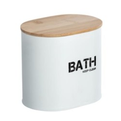 CESTA DE BAÑO CON TAPA GARA BLANCO 23699