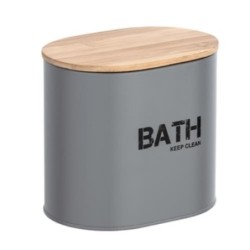 CESTA DE BAÑO CON TAPA GARA GRIS 23701