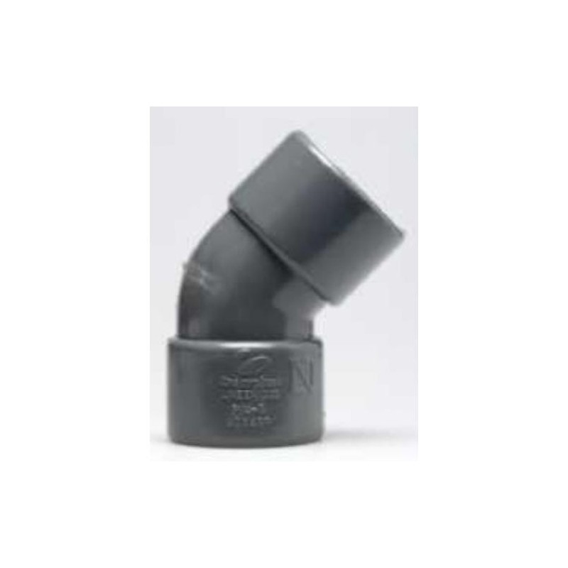 ENLACE CODO 45  HEMBRA PVC EVACUACION 40 MM