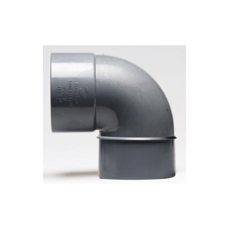 ENLACE CODO 90  MACHO HEMBRA PVC EVACUACION 40 MM