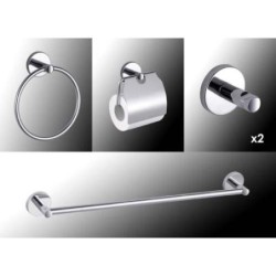 JUEGO BAÑO SMART PARED METAL INOX 5 PIEZAS 60848