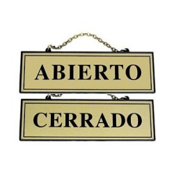 PLACA ABIERTO-CERRADO LATONADO 110