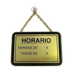 PLACA HORARIO-GRACIAS POR SU VISITA PLATA