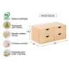 CAJONERA MONTADA DE PINO 40X18,5X20CM. BLP220.99