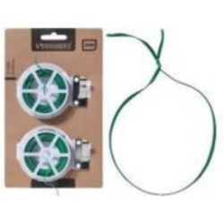 BLISTER 2 CARRETES HILO PARA ATAR PLANTAS VERDE