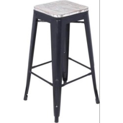 TABURETE BAR METAL 30X77CM. NEGRO