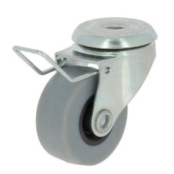 RUEDA CON SOPORTE ARO GOMA 30 CON FRENO 17281