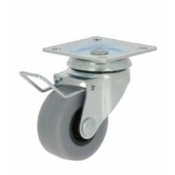 RUEDA CON SOPORTE PLACA ARO GOMA 30 C/FRENO 17283