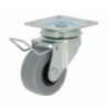 RUEDA CON SOPORTE PLACA ARO GOMA 40 C/FRENO 17129