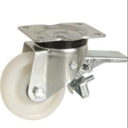RUEDA CON SOPORTE ARO NYLON 200MM PLACA FRENO