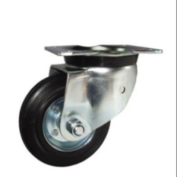 RUEDA C/SOPORTE ARO GOMA/CHAPA 125MM PLACA 75492