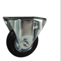 RUEDA C/SOPORTE ARO GOMA/CHAPA 125MM FIJA 75504