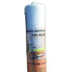 ROLLO 2X10M MALLA SOMBREADORA BLANCA 75% SB210