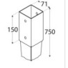 ANCLAJE PUNTA PARA POSTES 7X7 CM. 71X750X150 MM.