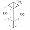ANCLAJE PUNTA PARA POSTES 9X9 CM. 91X750X150 MM.
