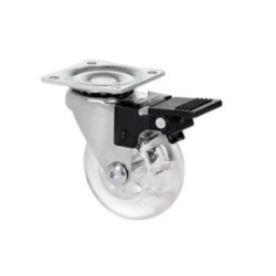 RUEDA GIRATORIA CON PLACA Y FRENO 75MM