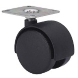 RUEDA GIRATORIA NEGRA PLACA POLIAMIDA 30MM