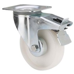 RUEDA GIRATORIA FRENO POLIAMIX BLANCO 80MM