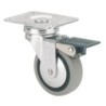 RUEDA GIRATORIA GOMA D50 CON FRENO 1-0548
