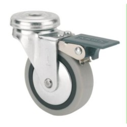 RUEDA GIRATORIA B GOMA D50 CON FRENO 1-0551