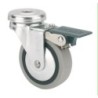 RUEDA GIRATORIA B GOMA D50 CON FRENO 1-0551