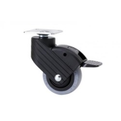 RUEDA GIRATORIA HP NYLON/GOMA D50 CON FRENO 1-0761