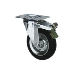 RUEDA GOMA 125 MM. CON FRENO 2-1150