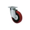 RUEDA POLIURETANO ROJA GIRATORIA 80 MM. 2-2461