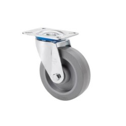 RUEDA GIRATORIA 80 GOMA GRIS ELASTICA 120KG.