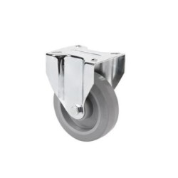 RUEDA FIJA 80 GOMA GRIS ELASTICA 120KG.