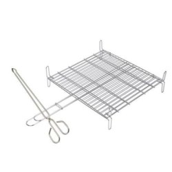 PARRILLA DOBLE INOX. 18/8 25X30CM. 2679