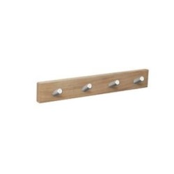 PERCHA PARED NATURAL 4 POMOS INCLINADOS INOX