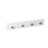 PERCHA PARED BLANCA 4 POMOS INCLINADOS INOX
